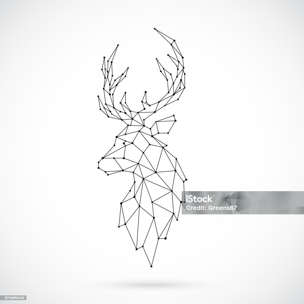 Geometrische Hirsch Silhouette Bild Des Hirsches In Form Von