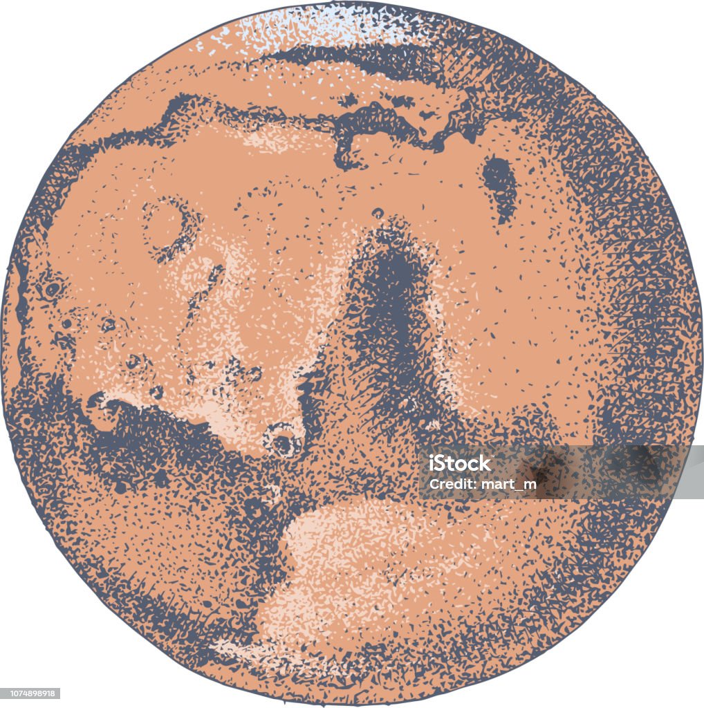 Mars Hand Drawing Hand Drawn Planet Mars Stock Illustration - Download Image Now ...