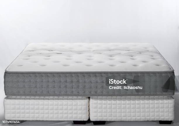 Mattress Isolated On White Background Stock Photo - Download Image Now - Mattress, Cut Out, Latex