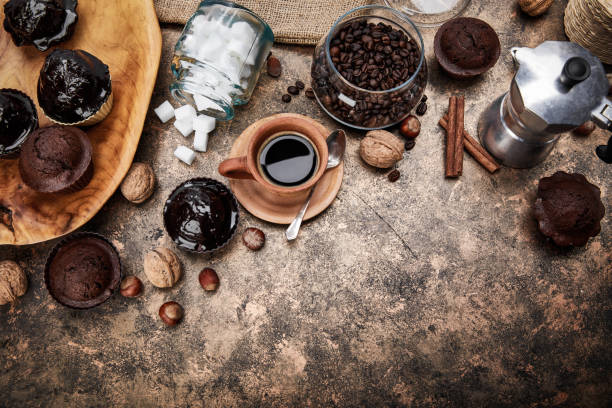 istock Crafting coffee in clay cup with bean 1074905360