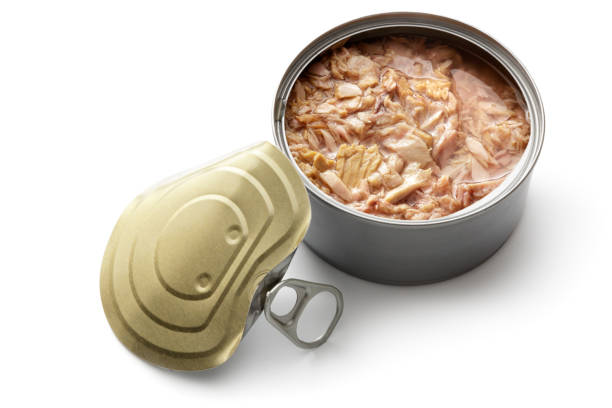 Seafood: Tuna in Can Isolated on White Background