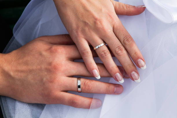 istock The groom holds the bride by the hand 1074906786