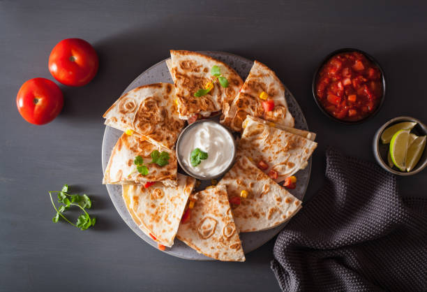istock mexican quesadilla with chicken, tomato, sweet corn and cheese 1074907690