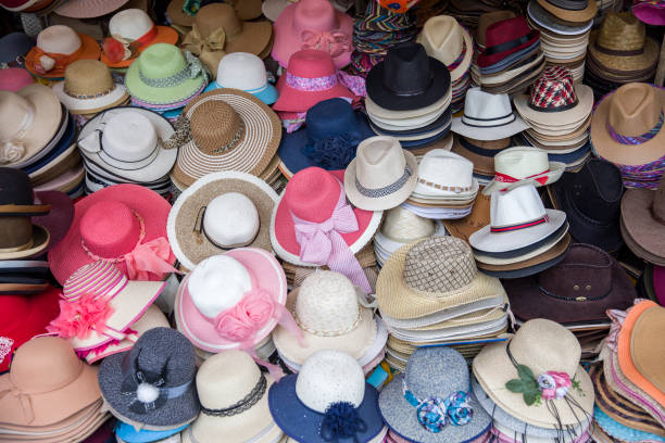 istock Colorful hats on marketplace 1074909934