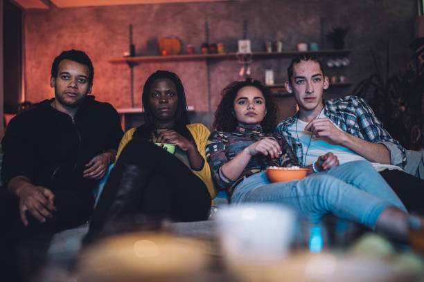 istock Friends movie night 1074916438