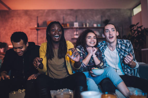 istock Friends having fun at home 1074916558