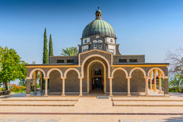 Church Of The Mount Of Beatitudes, Sea Of Galilee, Israel. stock photo