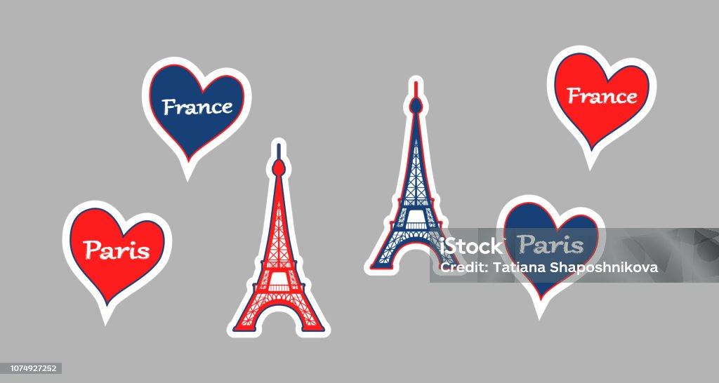 Stickers of Eiffel Tower Vector illustration of Stickers of Eiffel Tower Sticker stock vector