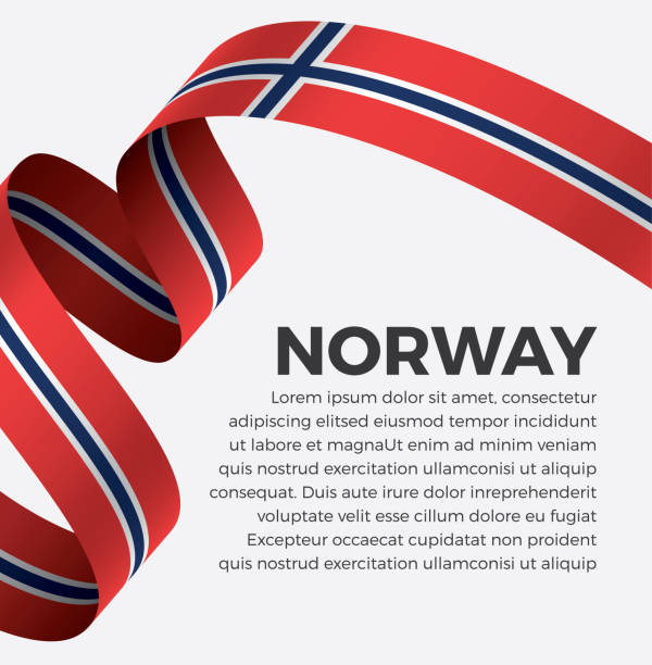 tło flagi norwegii - flag countries symbol scandinavian stock illustrations