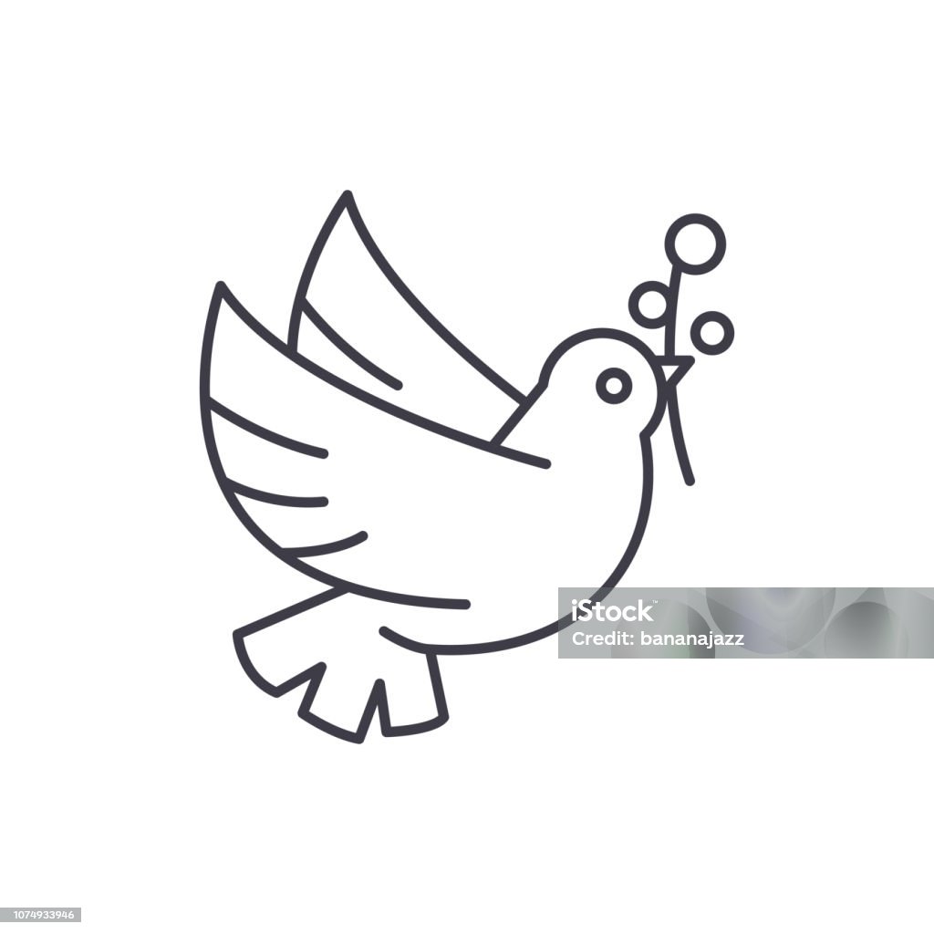 Dove Of Peace Line Khái Niệm Biểu Tượng Chim Bồ Câu Của Hình Minh ...