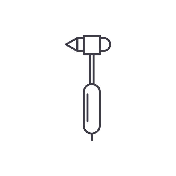 endoskop linienkonzept symbol. endoskop vektor linear-illustration, symbol, zeichen - endoskop stock-grafiken, -clipart, -cartoons und -symbole