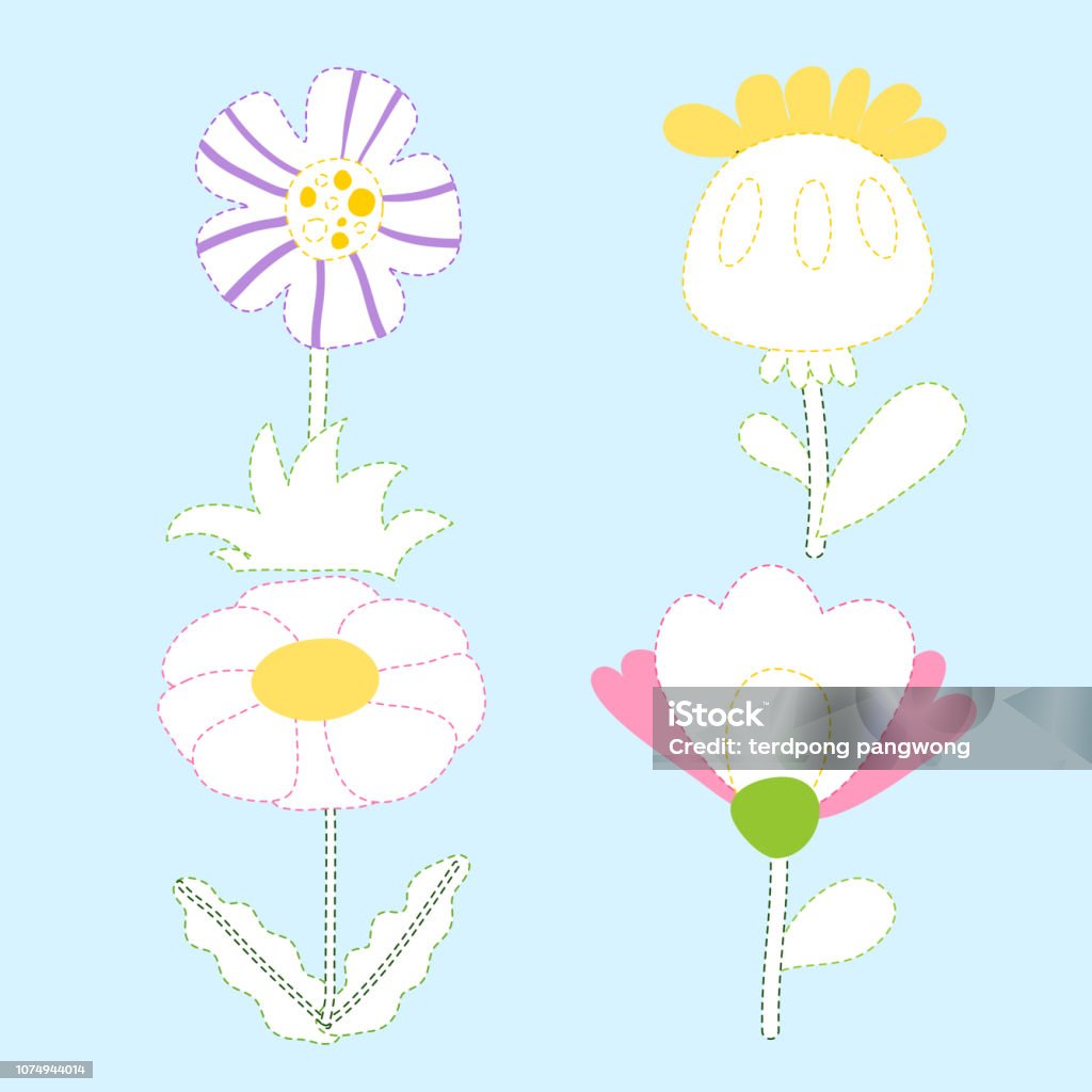 flowers page coloring vector design Art stock vector