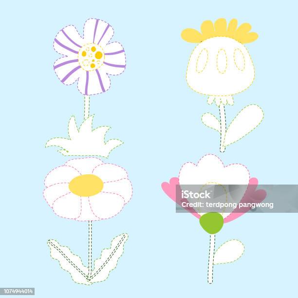 Flowers Page Coloring Vector Design Stock Illustration - Download Image Now - Art, Art Product, Cartoon