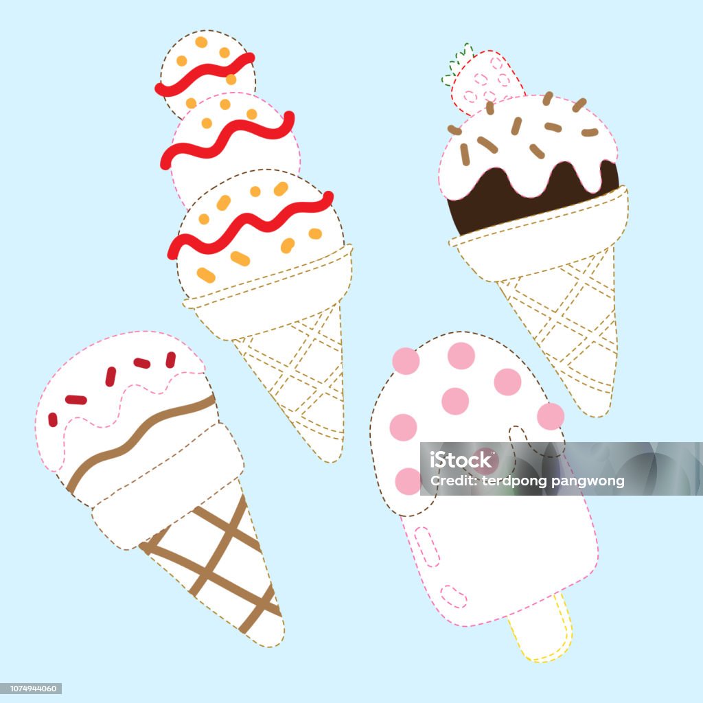 ice cream page coloring vector design Art stock vector