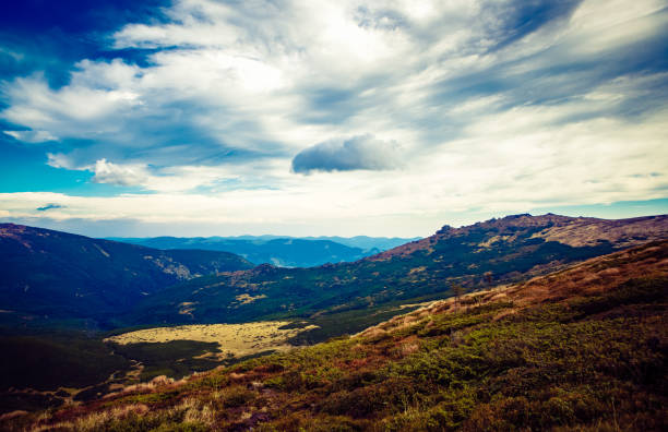 istock Beautiful mountain panorama in autumn day 1074946470