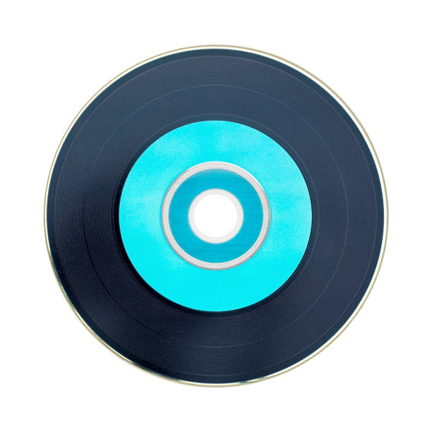 istock Black and pastel green cd isolated on white background. 1074952478