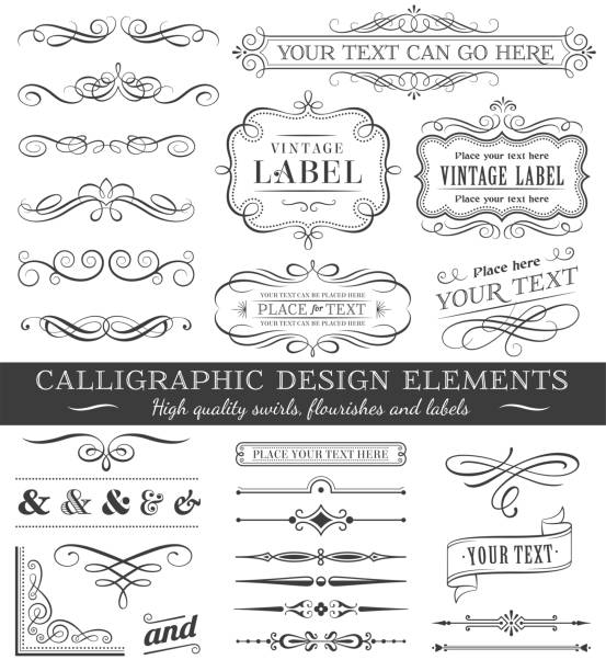 ilustraciones, imágenes clip art, dibujos animados e iconos de stock de filigrana de vector florece diseño conjunto - ornamental pattern