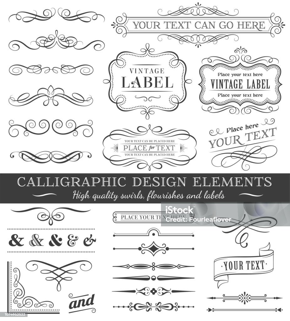 Vector Filigree fiorisce il set di design - arte vettoriale royalty-free di Ninnolo