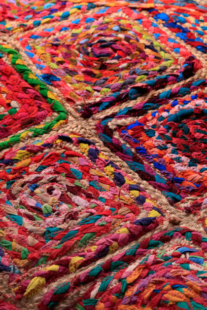 istock Colorful fabric stacks detail view close up 1074954766