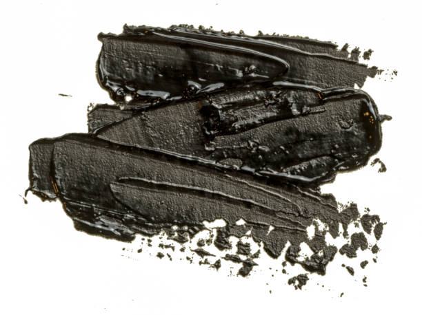Black hand drawn brush stroke. Grunge distress textured design element. Used as a banner, template, logo.