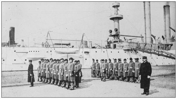 istock Antique historical photographs from the US Navy and Army: 