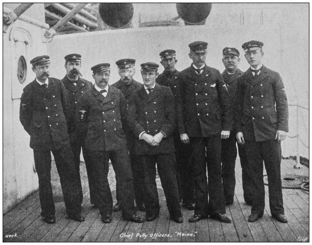 istock Antique historical photographs from the US Navy and Army: Naval Officers 1074983348