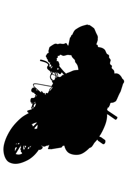 ilustrações, clipart, desenhos animados e ícones de motor de whit motociclista - motorcycle motocross biker moped