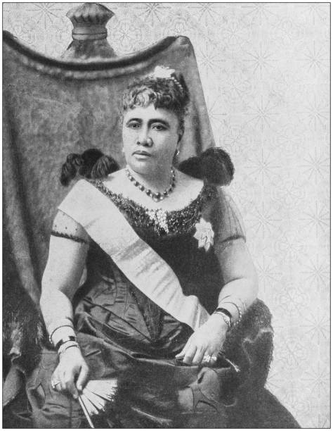 Antique historical photographs from the US Navy and Army: Liliuokalani, Queen of Hawaii Antique historical photographs from the US Navy and Army: Liliuokalani, Queen of Hawaii hawaii islands photos stock illustrations