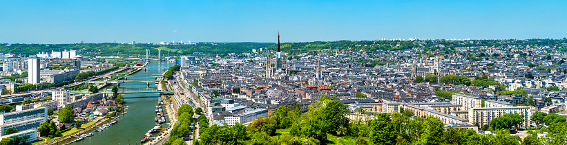 Panoramic view of Rouen, a city in the Seine-Maritime department of France
