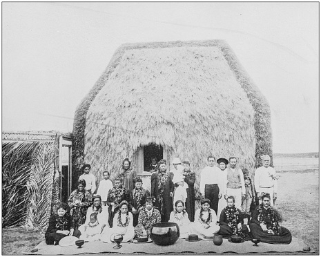 Antique historical photographs from the US Navy and Army: Hawaiian party