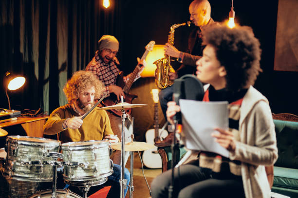 istock Mixed race woman singing. 1075021206