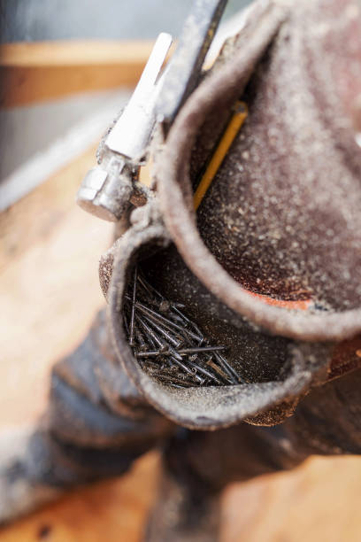 istock Residential Home Construction Site Close-up with toolbelt 1075023454