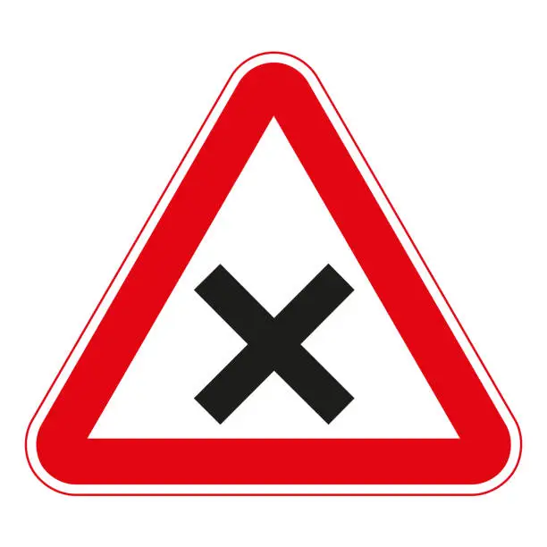 Vector illustration of road signs vector. traffic sign. Crossroads with priority to the right.