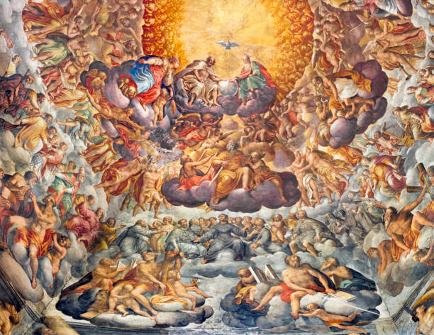 パルマ - 教会サンタのカナでの結婚式のフレスコ画クローチェ giovanni マリア コンティ ・ デッラ ・ カメラ (1614-1670) バイ。 - sainthood ストックフォトと画像