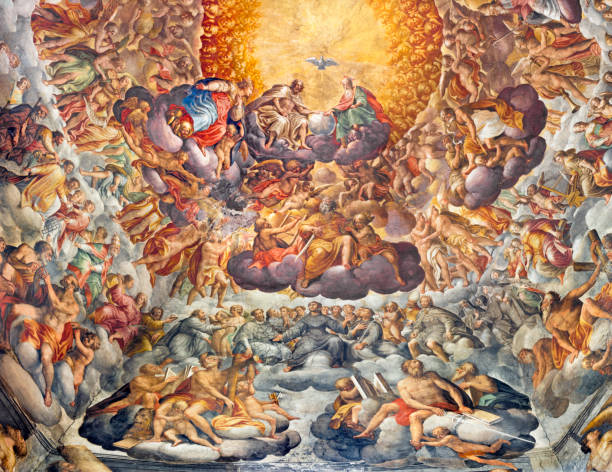 Parma - The fresco of The wedding at Cana in church Chiesa di Santa Croce by Giovanni Maria Conti della Camera (1614 - 1670). Parma - The fresco of The wedding at Cana in church Chiesa di Santa Croce by Giovanni Maria Conti della Camera (1614 - 1670). father abraham stock pictures, royalty-free photos & images