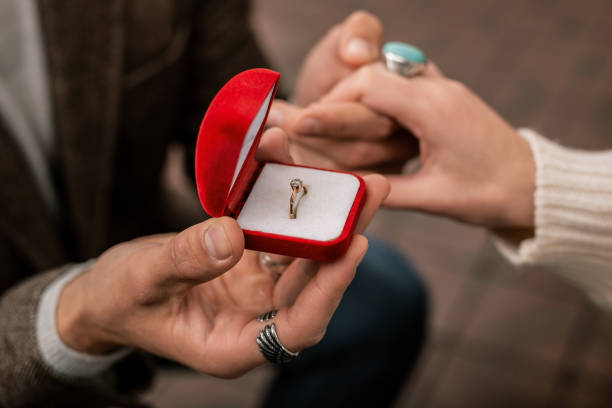 istock Woman receiving a ring during receiving a proposal 1075041236