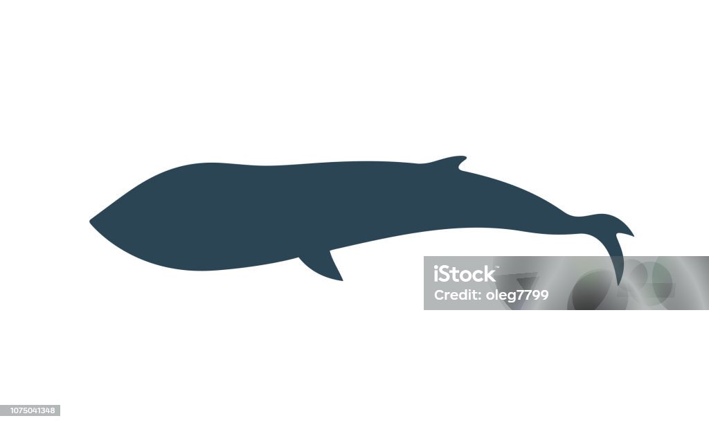 Whale silhouette. Isolated whale on white background EPS 10. Vector illustration In Silhouette stock vector