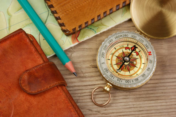 istock compass wallet and passport on a wooden table 1075052296