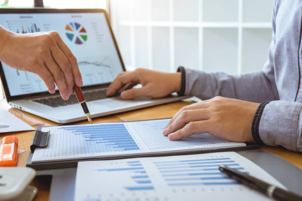 istock Professional Business casual partner discussing ideas plan and presentation project at meeting working and analysis at workspace office, financial and investment concept 1075057762
