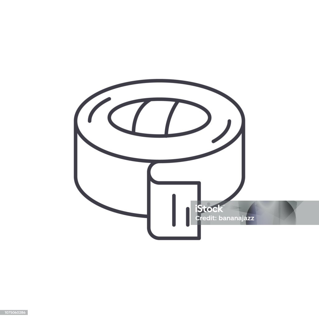 Insulating tape line icon concept. Insulating tape vector linear illustration, symbol, sign Insulating tape line icon concept. Insulating tape vector linear illustration, sign, symbol Icon Symbol stock vector