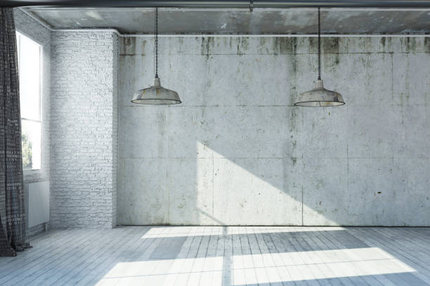 istock 3D rendering of an empty apartment in industrial style 1075061064