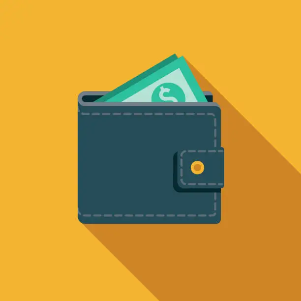 Vector illustration of Wallet Flat Design Charity & Donation Icon