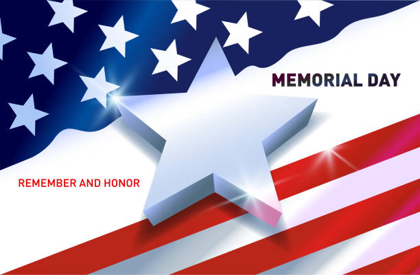 istock Memorial Day on American flag - Illustration 1075065822