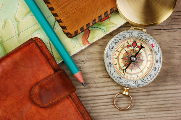 istock compass wallet and passport on a wooden table 1075068430