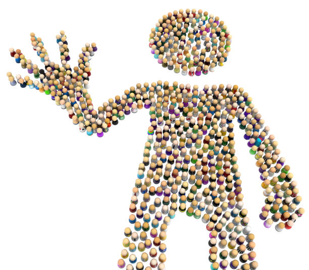 istock Cartoon Crowd Figure, Fingers Five 1075090352