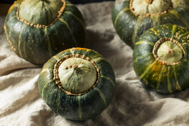 Raw Organic Buttercup Squash Ready to Cut