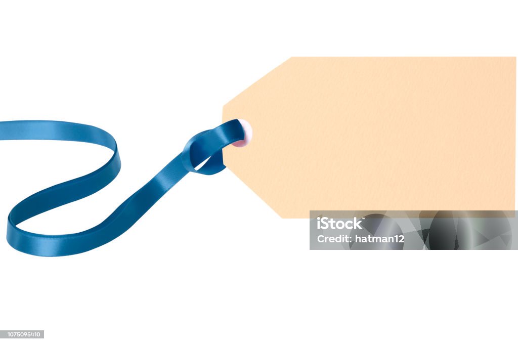 Plain Ribbon Tag Plain Gift Tag Blue Ribbon Isolated White Stock Photo - Download Image ...