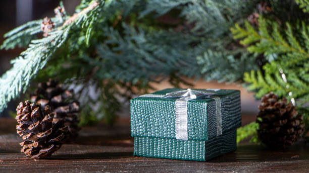 istock New Year's background with gifts, conifer branches. 1075098986