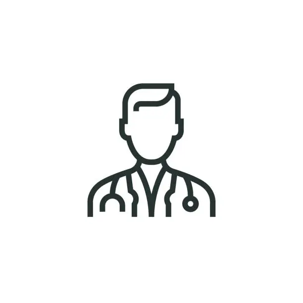 Vector illustration of Doctor Line Icon