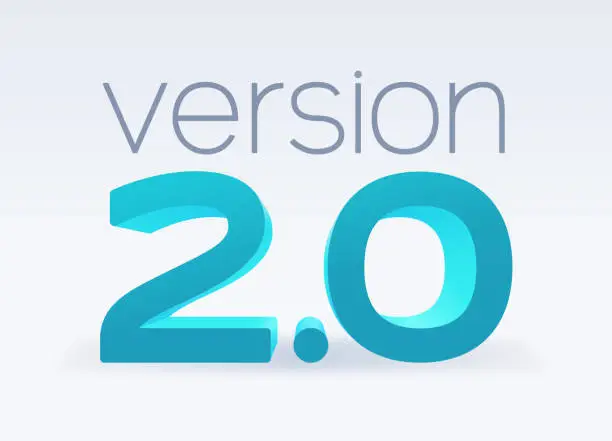 Vector illustration of Version 2.0 New Product Release